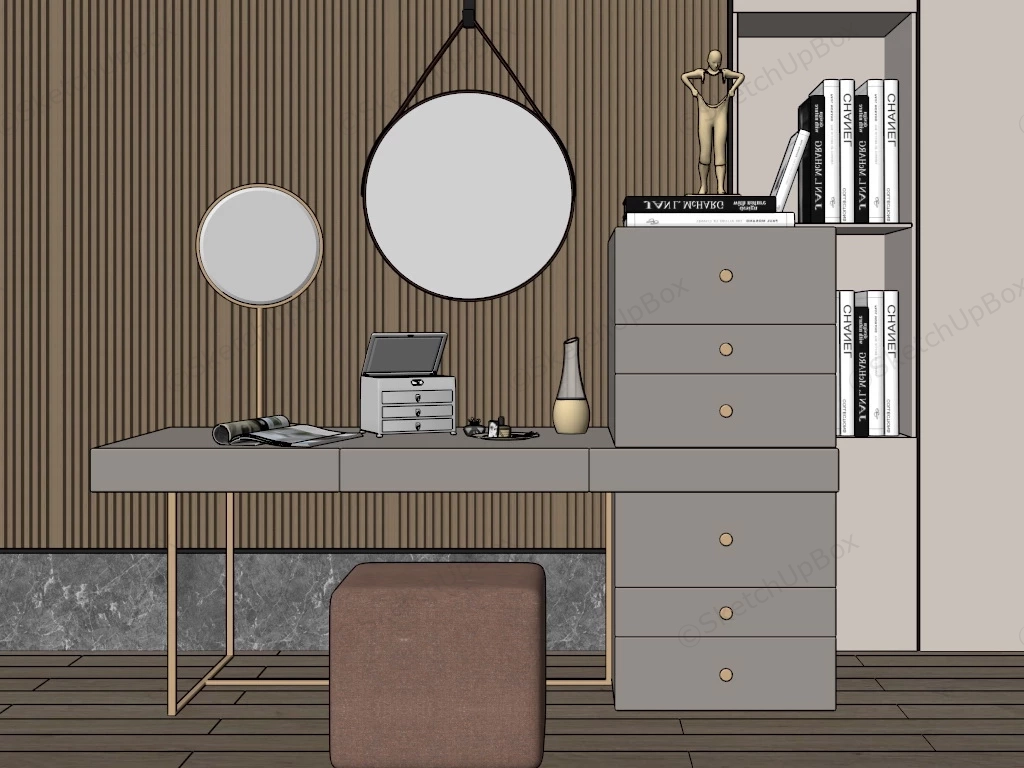 Dressing Vanity Makeup Table Idea sketchup model preview - SketchupBox