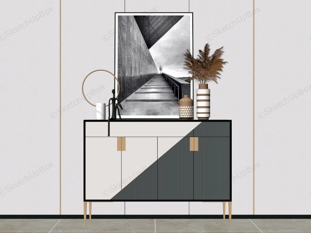 Modern Entryway Accent Cabinet sketchup model preview - SketchupBox