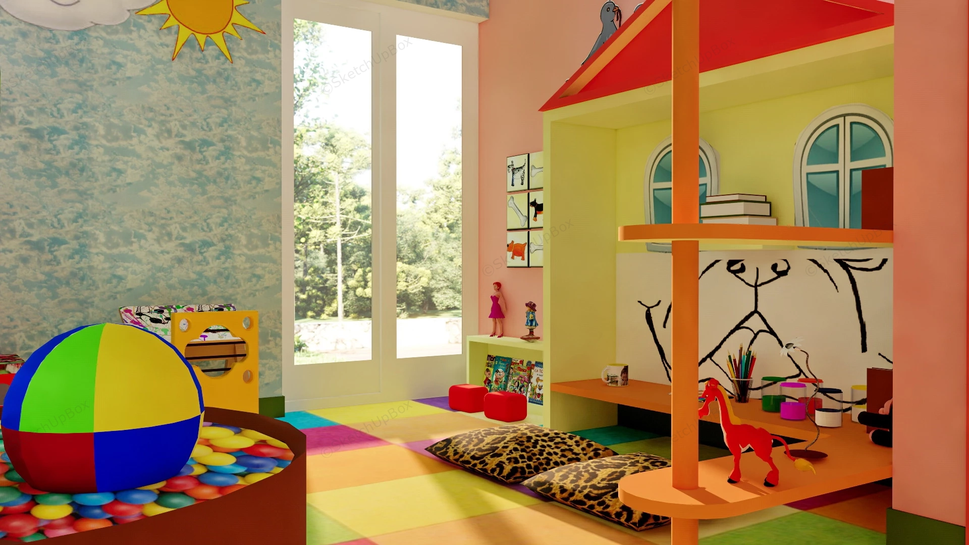 Small Kids Playroom Ideas sketchup model preview - SketchupBox