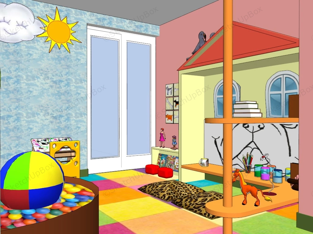 Small Kids Playroom Ideas sketchup model preview - SketchupBox