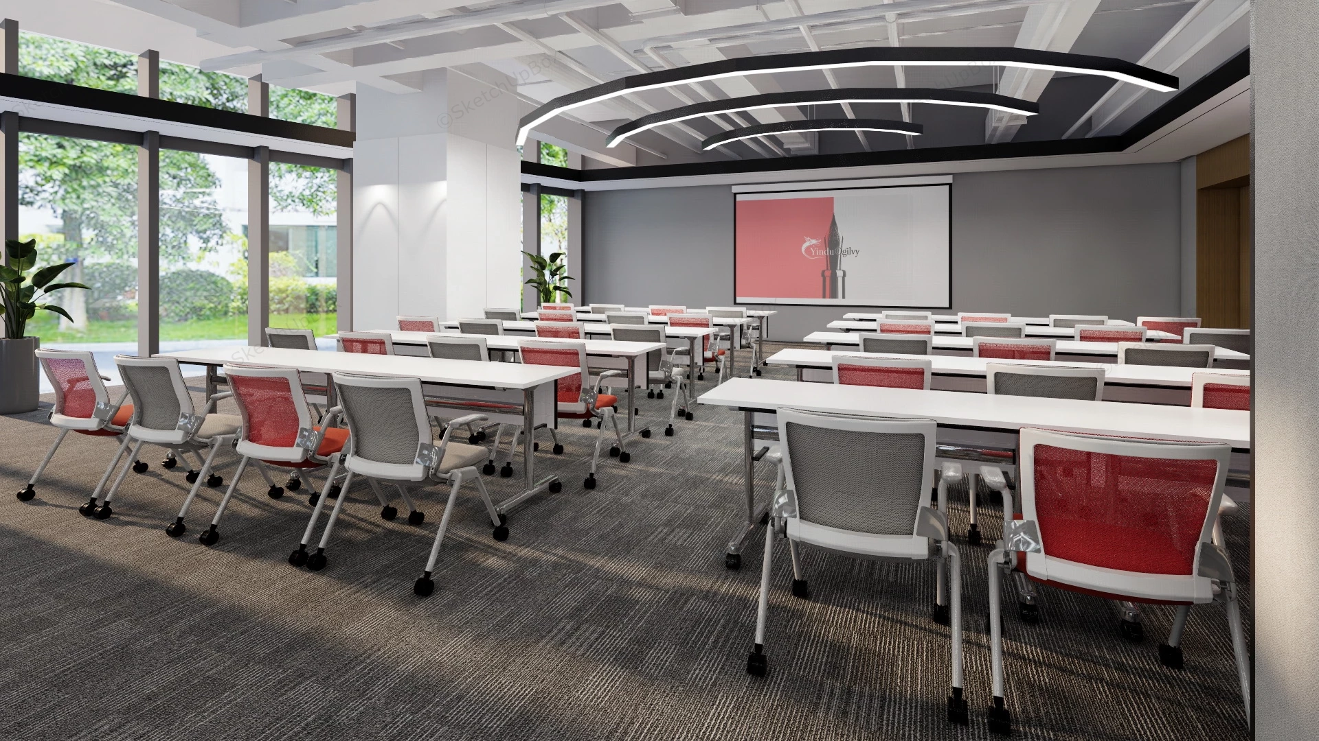 Modern Office Lecture Hall sketchup model preview - SketchupBox