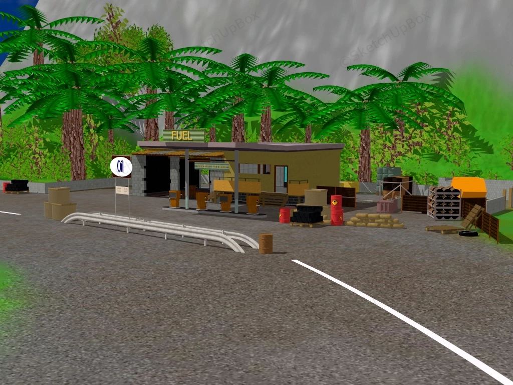 County Fuel Station sketchup model preview - SketchupBox