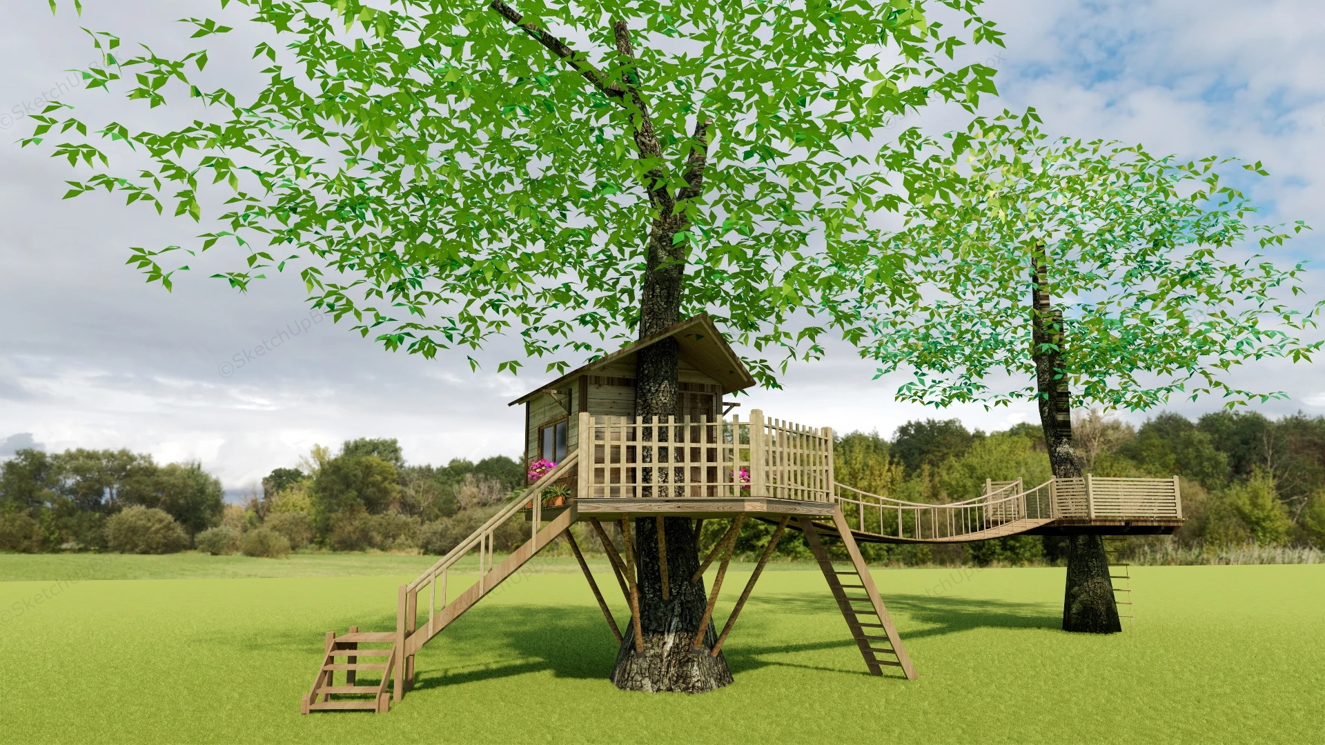 Kids Treehouse sketchup model preview - SketchupBox