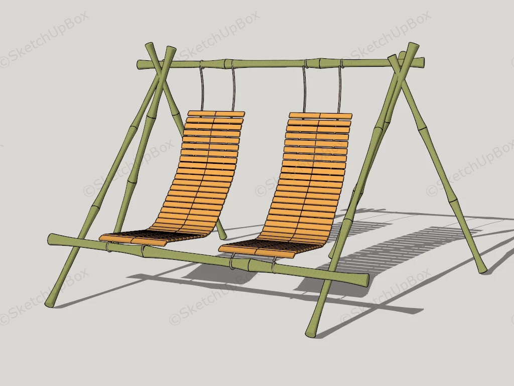 Outdoor Bamboo Recliner sketchup model preview - SketchupBox