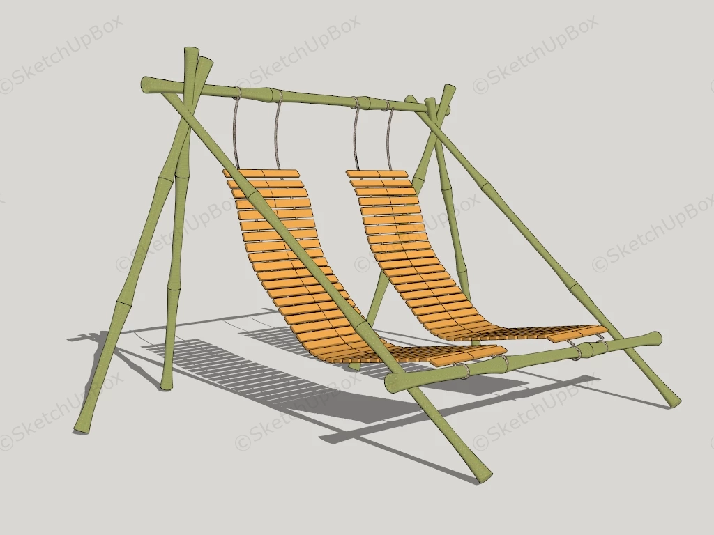 Outdoor Bamboo Recliner sketchup model preview - SketchupBox