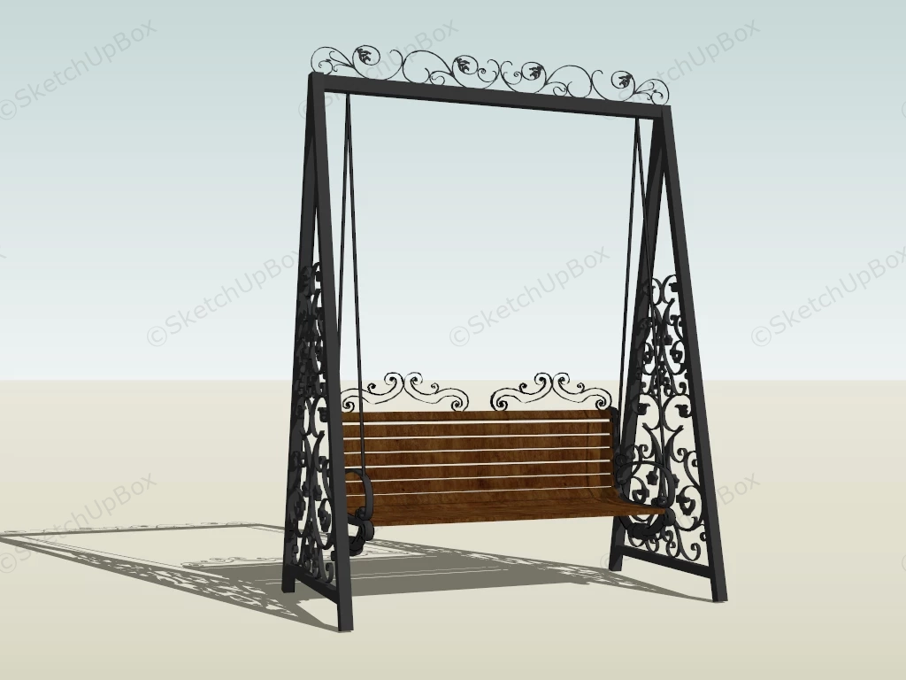 Wrought Iron Porch Swing With Stand sketchup model preview - SketchupBox