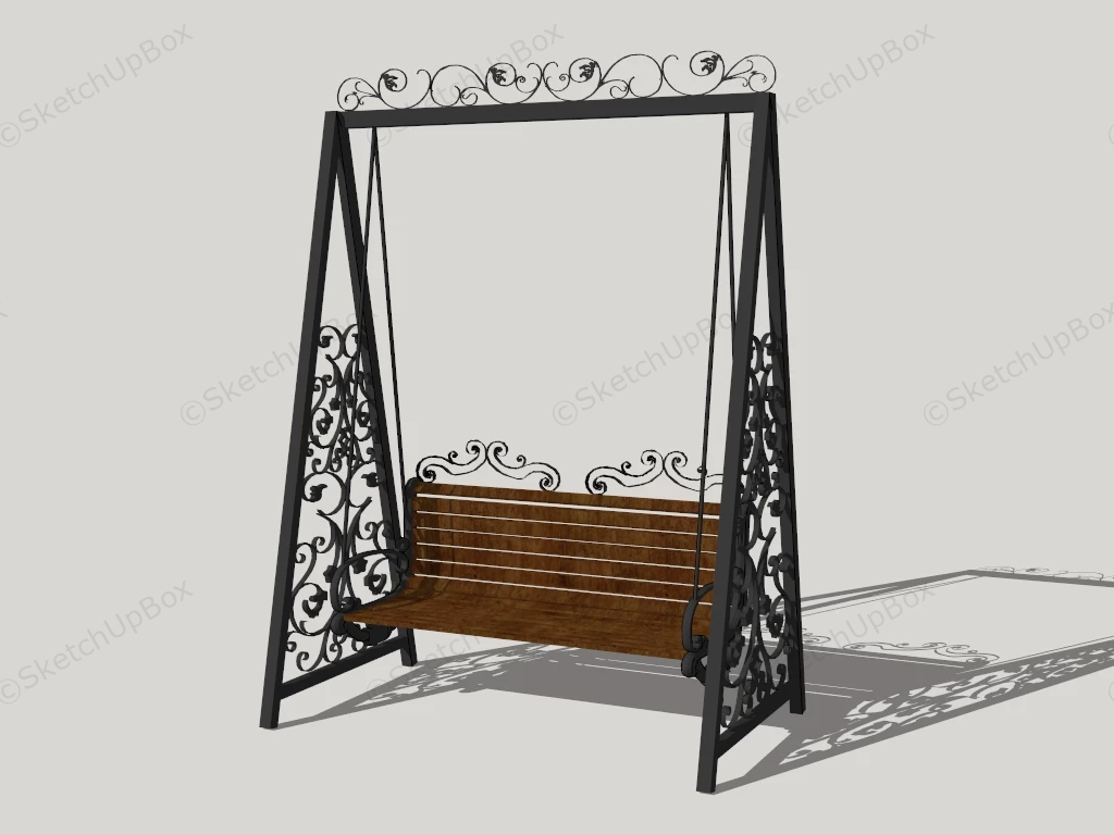 Wrought Iron Porch Swing With Stand sketchup model preview - SketchupBox