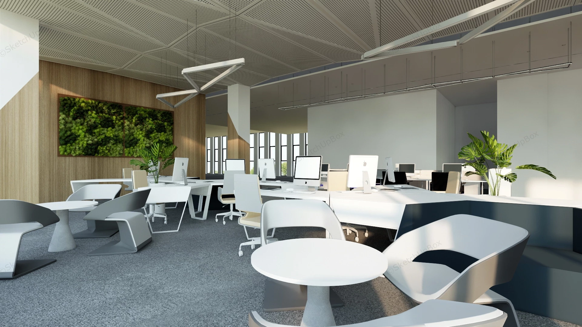 Collaborative Office Space Design sketchup model preview - SketchupBox