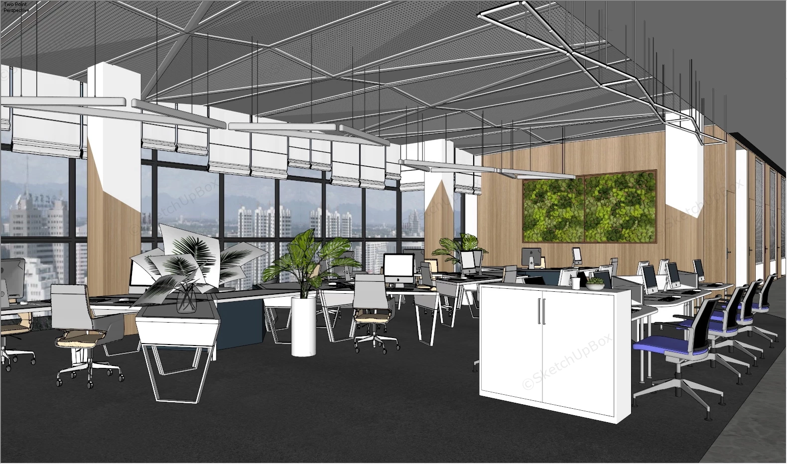 Collaborative Office Space Design sketchup model preview - SketchupBox