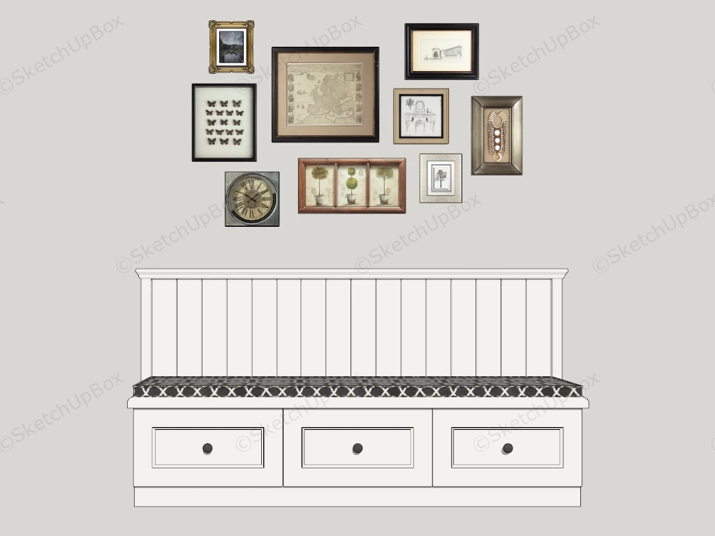 Entryway Bench Decor Idea sketchup model preview - SketchupBox