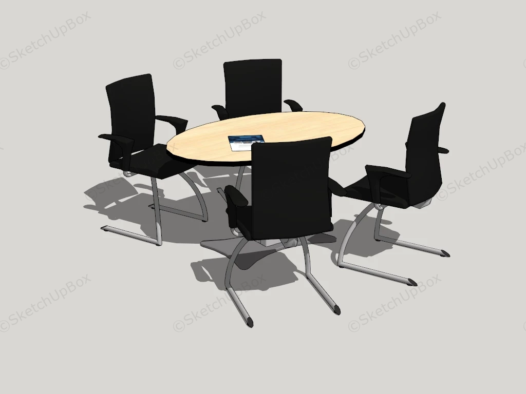 Small Meeting Table And Chairs sketchup model preview - SketchupBox