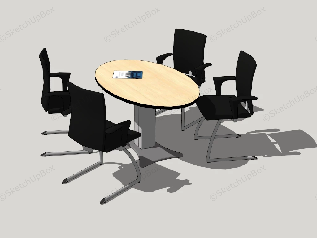 Small Meeting Table And Chairs sketchup model preview - SketchupBox