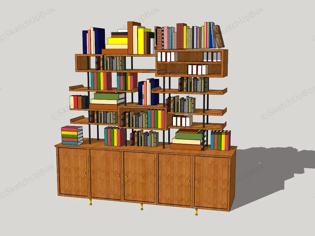 Bookcase With Shelf sketchup model preview - SketchupBox