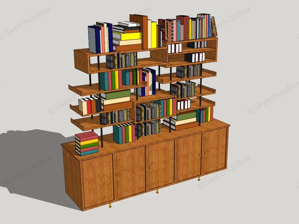 Bookcase With Shelf sketchup model preview - SketchupBox