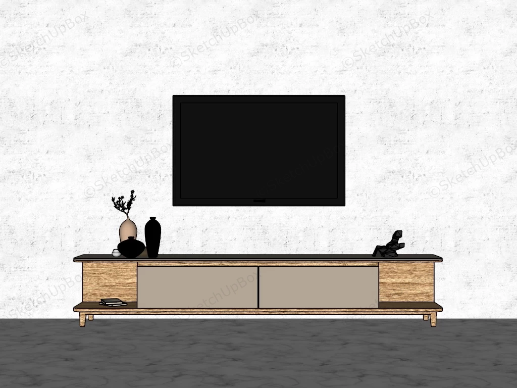 Modern Minimalist Tv Stand sketchup model preview - SketchupBox