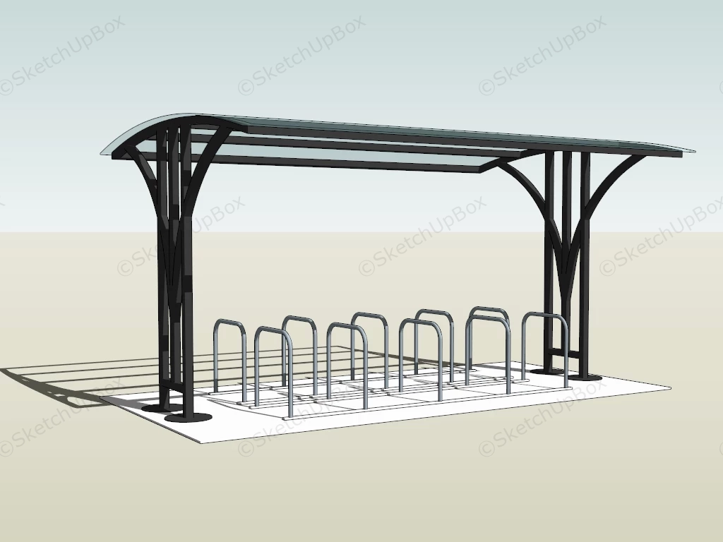 Public Bike Shed sketchup model preview - SketchupBox