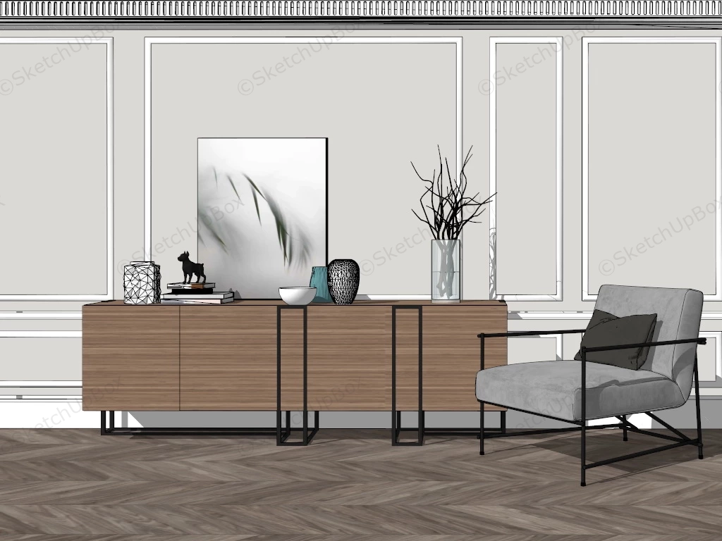 Living Room Accent Cabinet Design sketchup model preview - SketchupBox