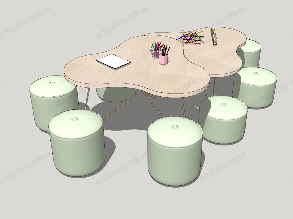 Kindergarten Tables And Chairs sketchup model preview - SketchupBox