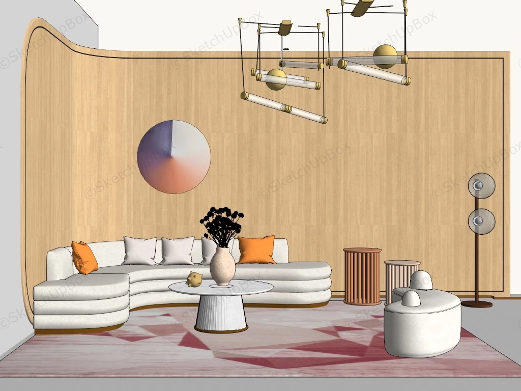 Modern Living Room Decorating Ideas sketchup model preview - SketchupBox