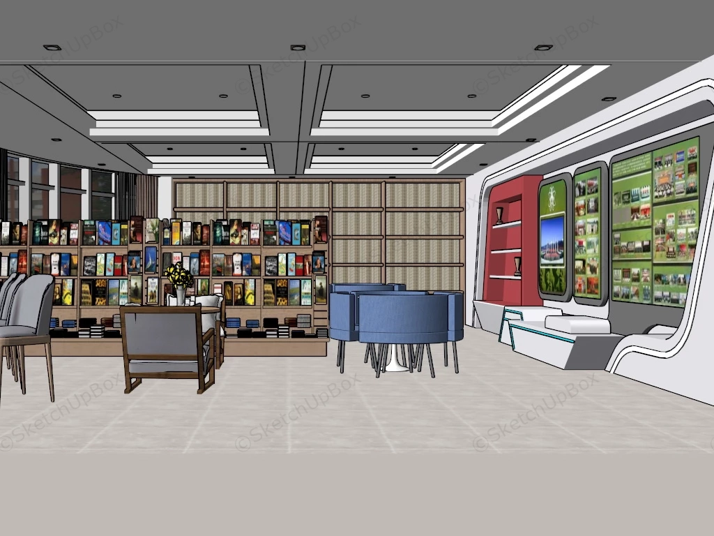 Office Reading Room Design sketchup model preview - SketchupBox