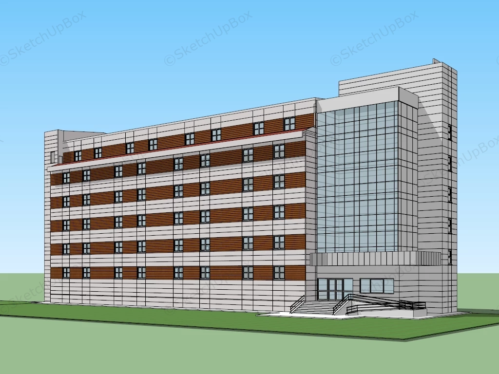 Dormitory Building Design sketchup model preview - SketchupBox