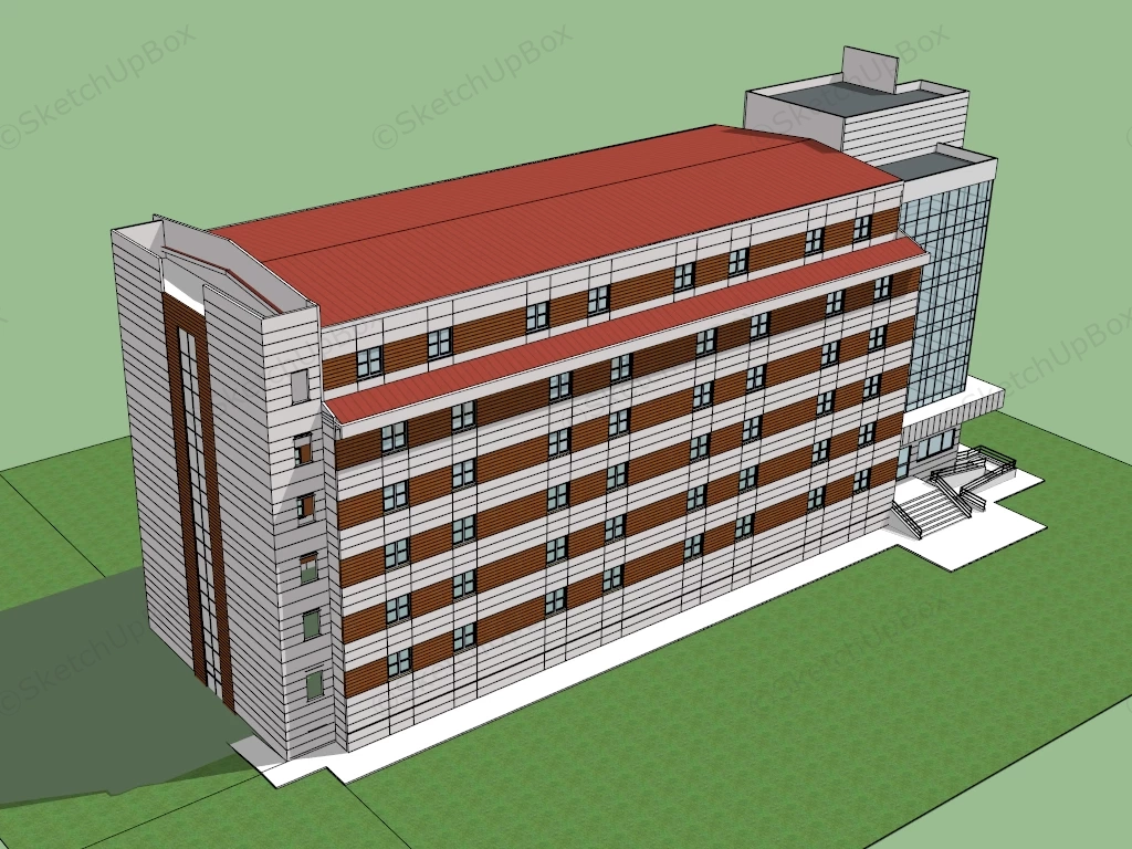 Dormitory Building Design sketchup model preview - SketchupBox