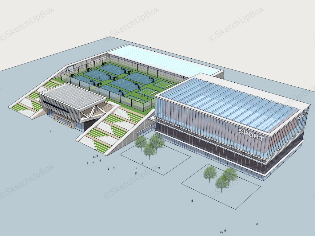 Comprehensive Gymnasium Exterior Design sketchup model preview - SketchupBox