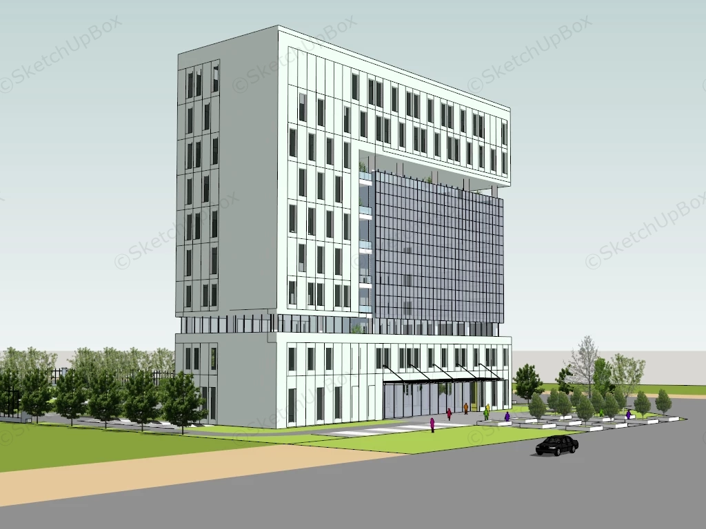 Corner Office Building Design sketchup model preview - SketchupBox