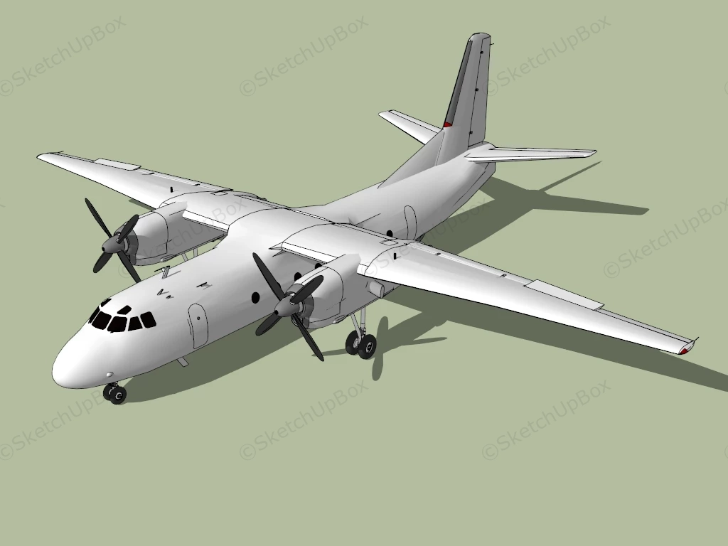 Twin Turboprop Cargo Aircraft sketchup model preview - SketchupBox