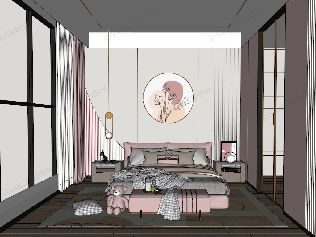 Teen Girl Bedroom Decor Ideas sketchup model preview - SketchupBox