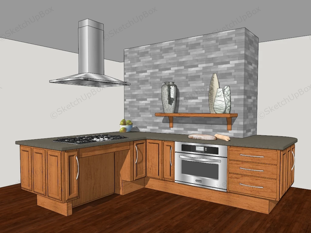 Small Corner Kitchen Ideas sketchup model preview - SketchupBox