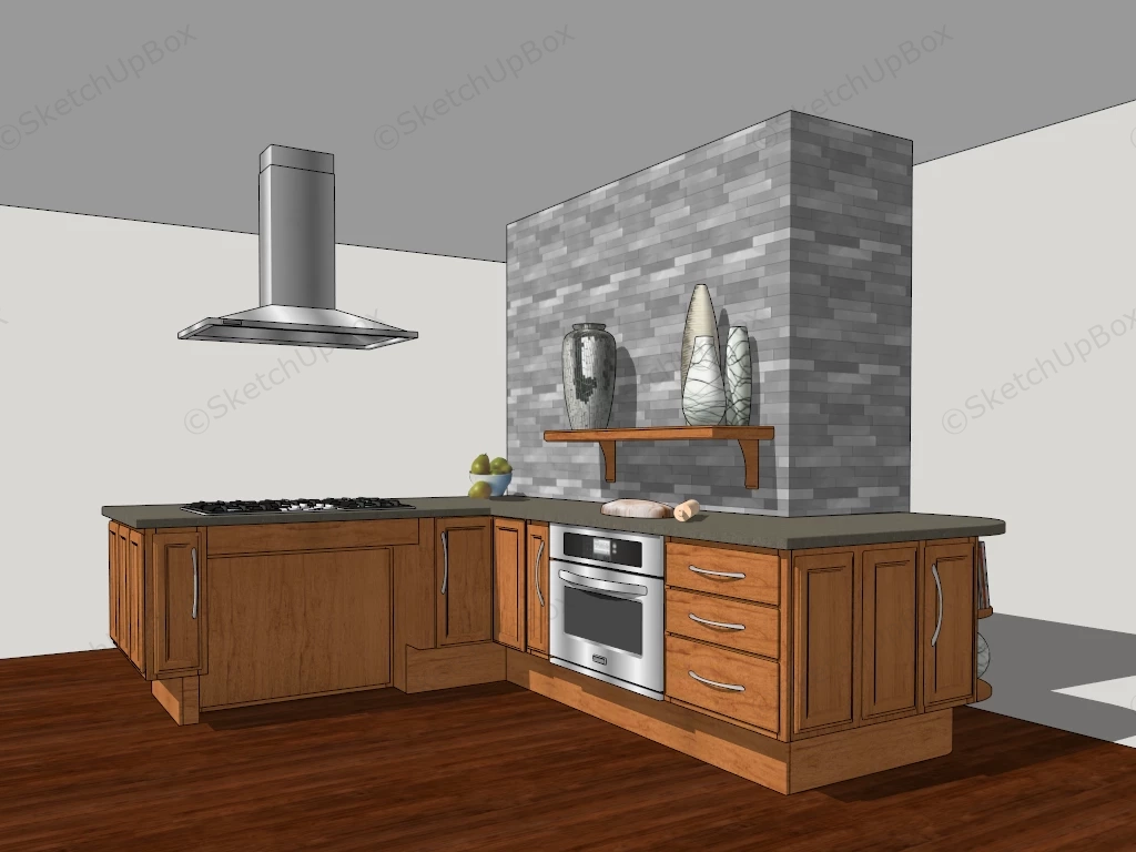 Small Corner Kitchen Ideas sketchup model preview - SketchupBox