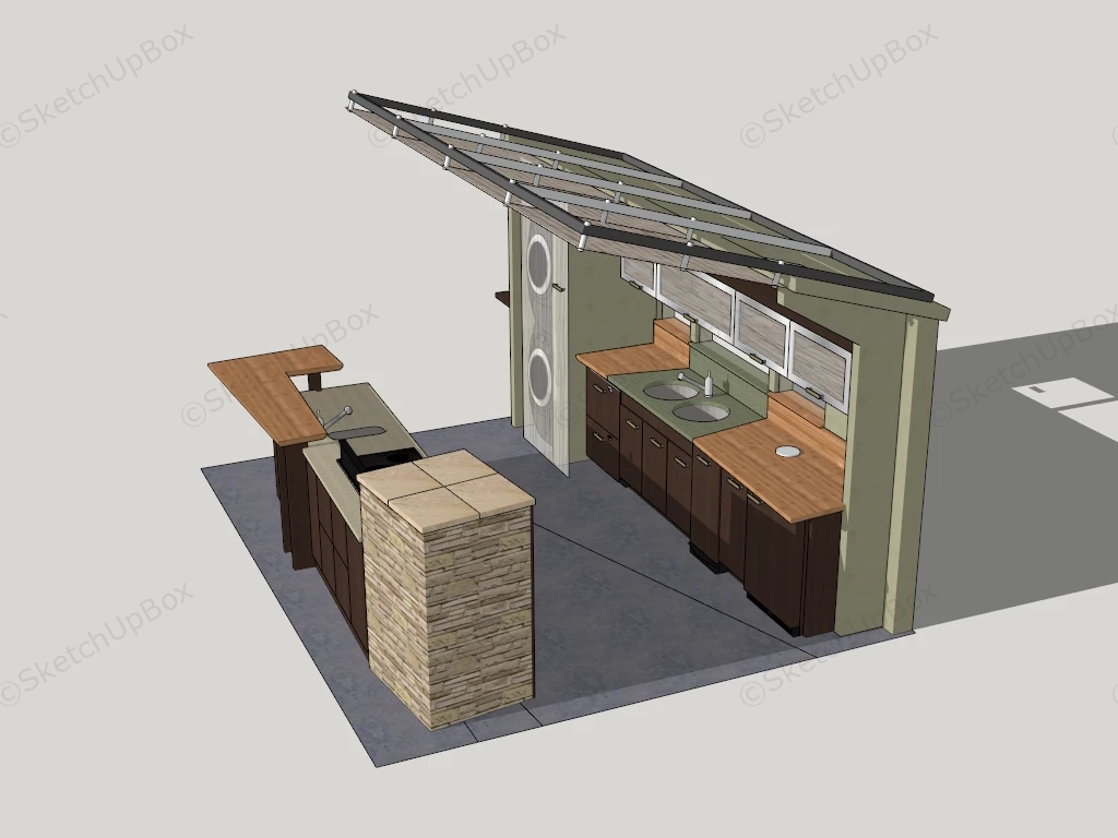 Outdoor Kitchen Design Ideas sketchup model preview - SketchupBox