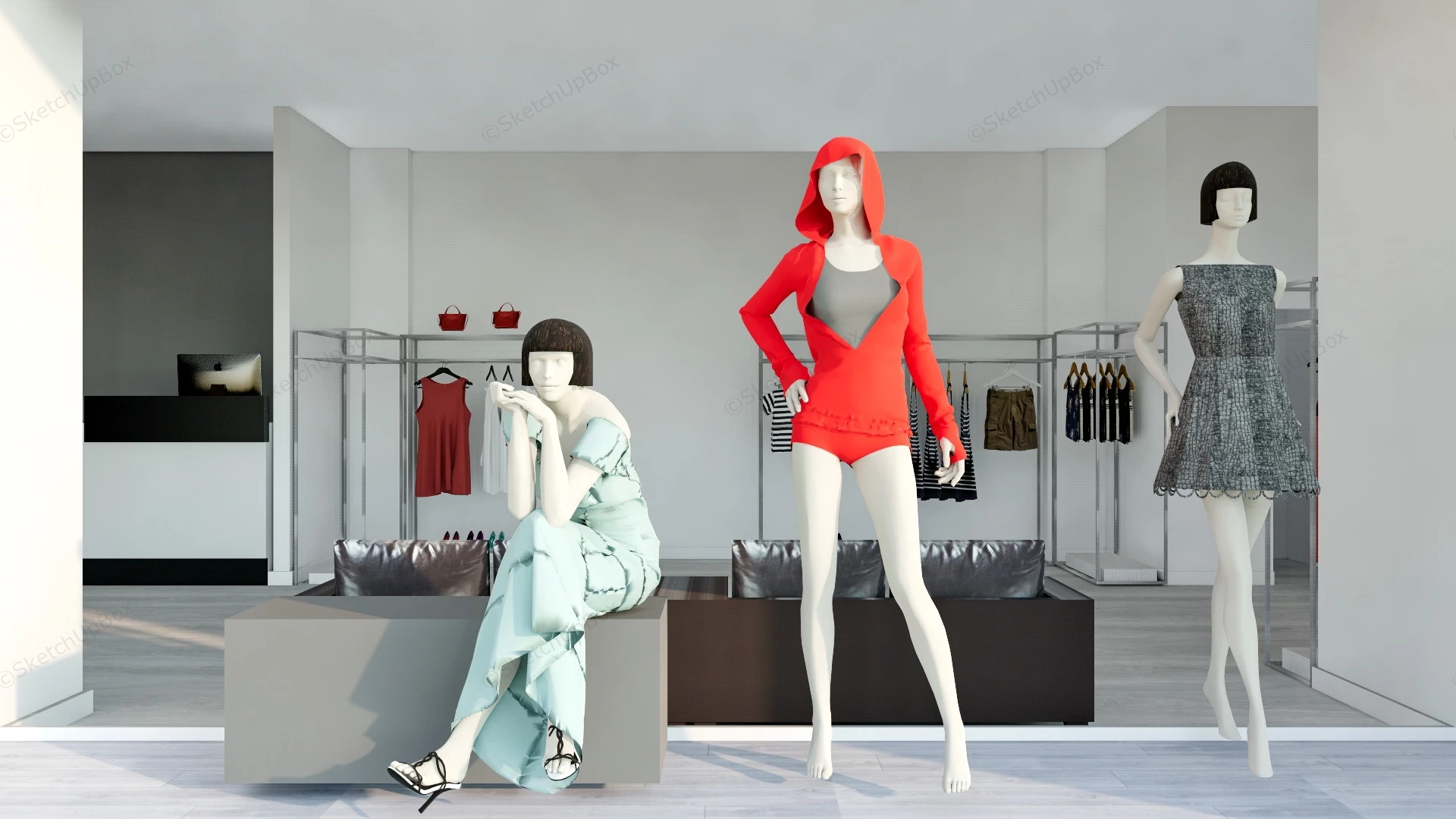 Women's Clothing Store Design Ideas sketchup model preview - SketchupBox