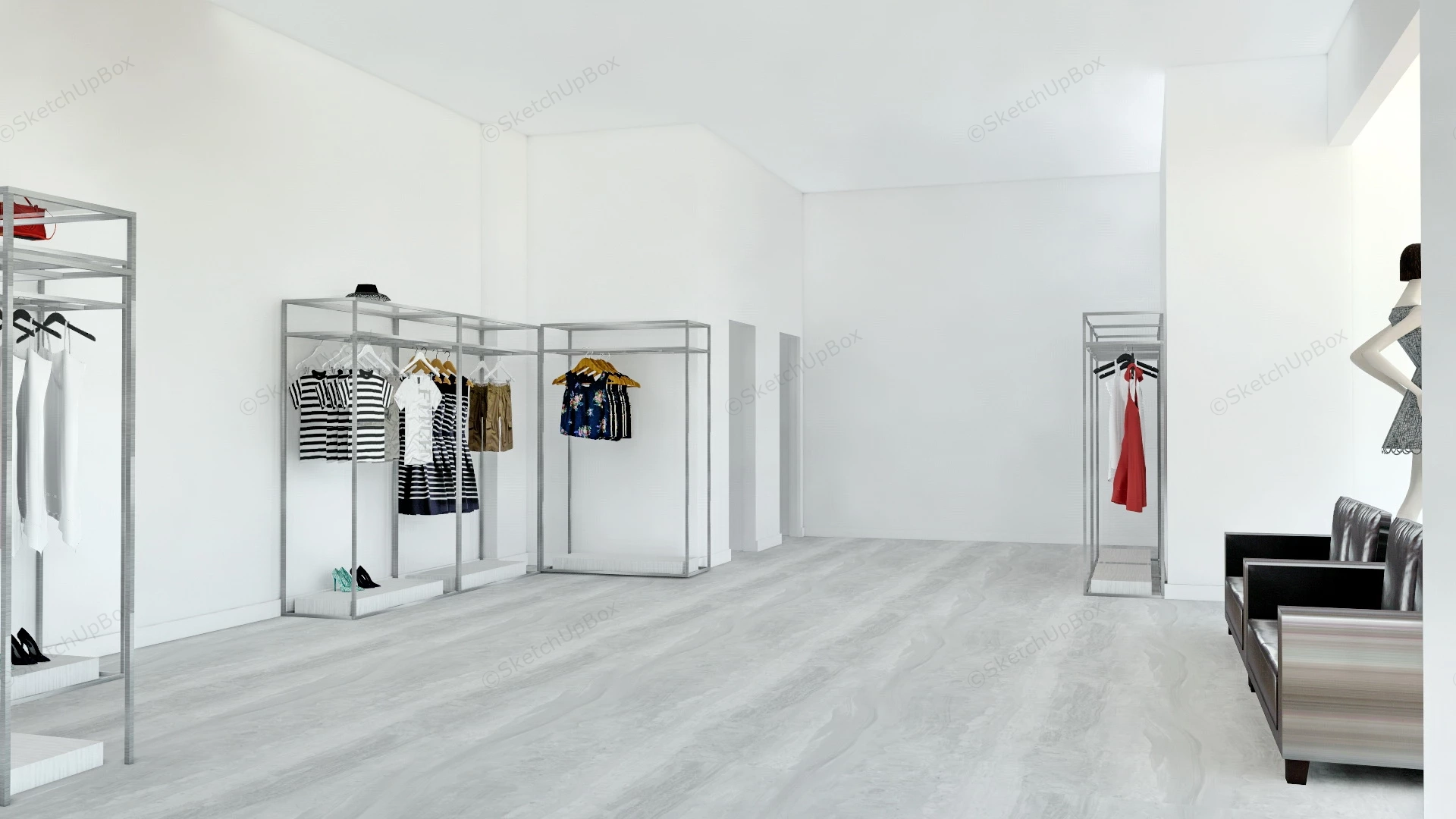 Women's Clothing Store Design Ideas sketchup model preview - SketchupBox