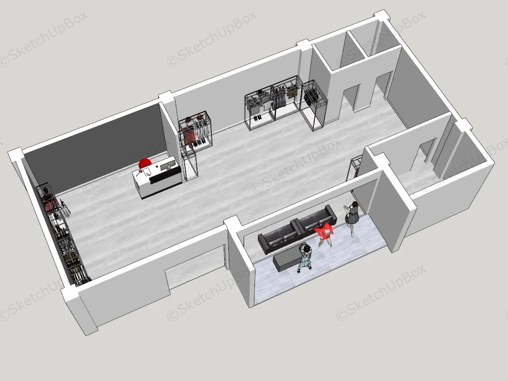 Women's Clothing Store Design Ideas sketchup model preview - SketchupBox