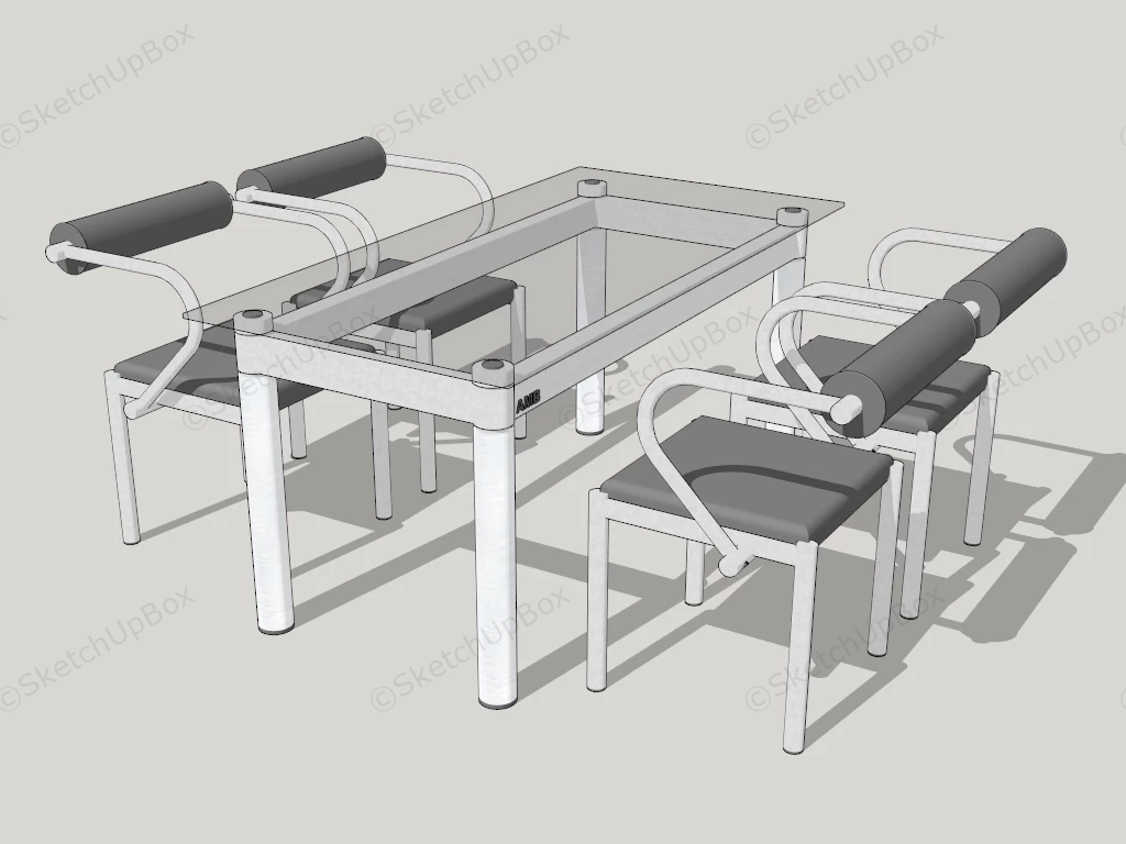 5 Piece Dining Table Set sketchup model preview - SketchupBox