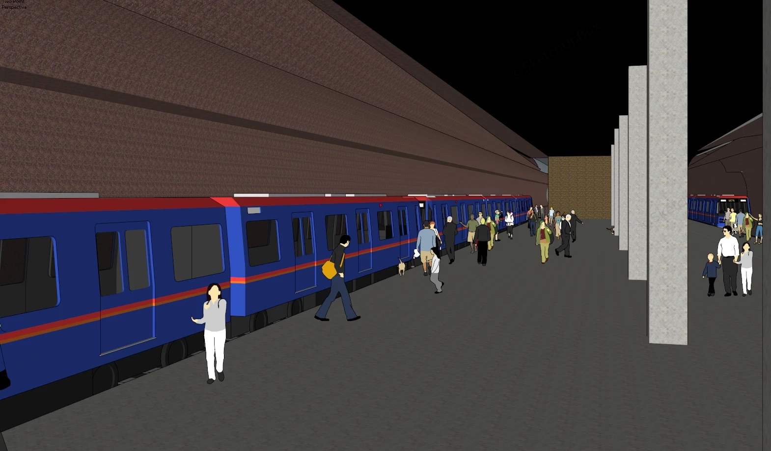 Metro Station Interior sketchup model preview - SketchupBox