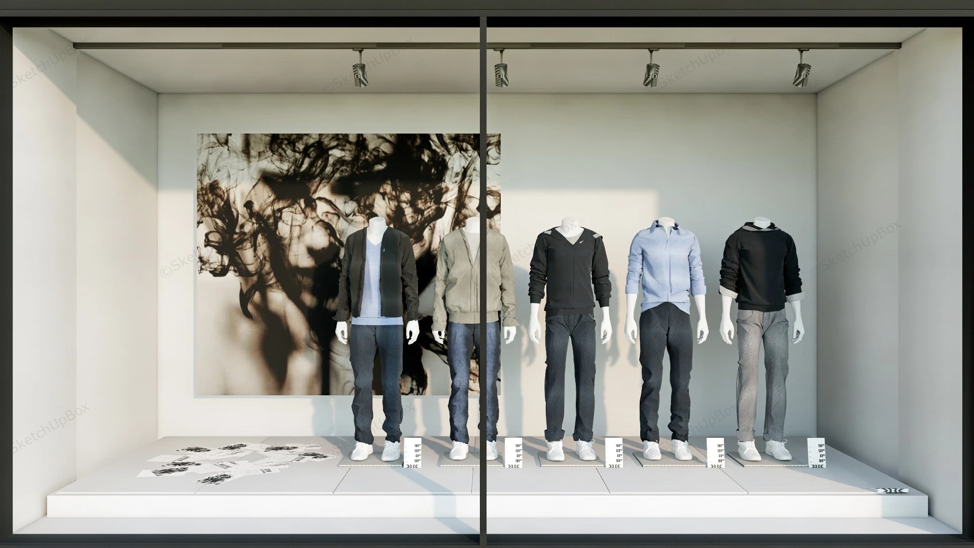 Mens Fashion Shop Window sketchup model preview - SketchupBox