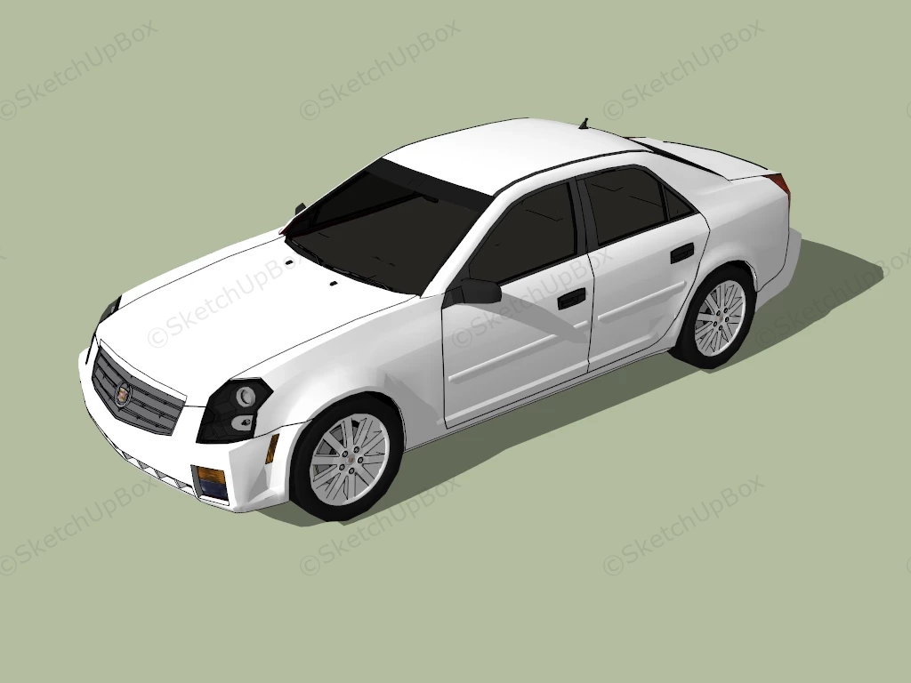 White Cadillac CTS sketchup model preview - SketchupBox