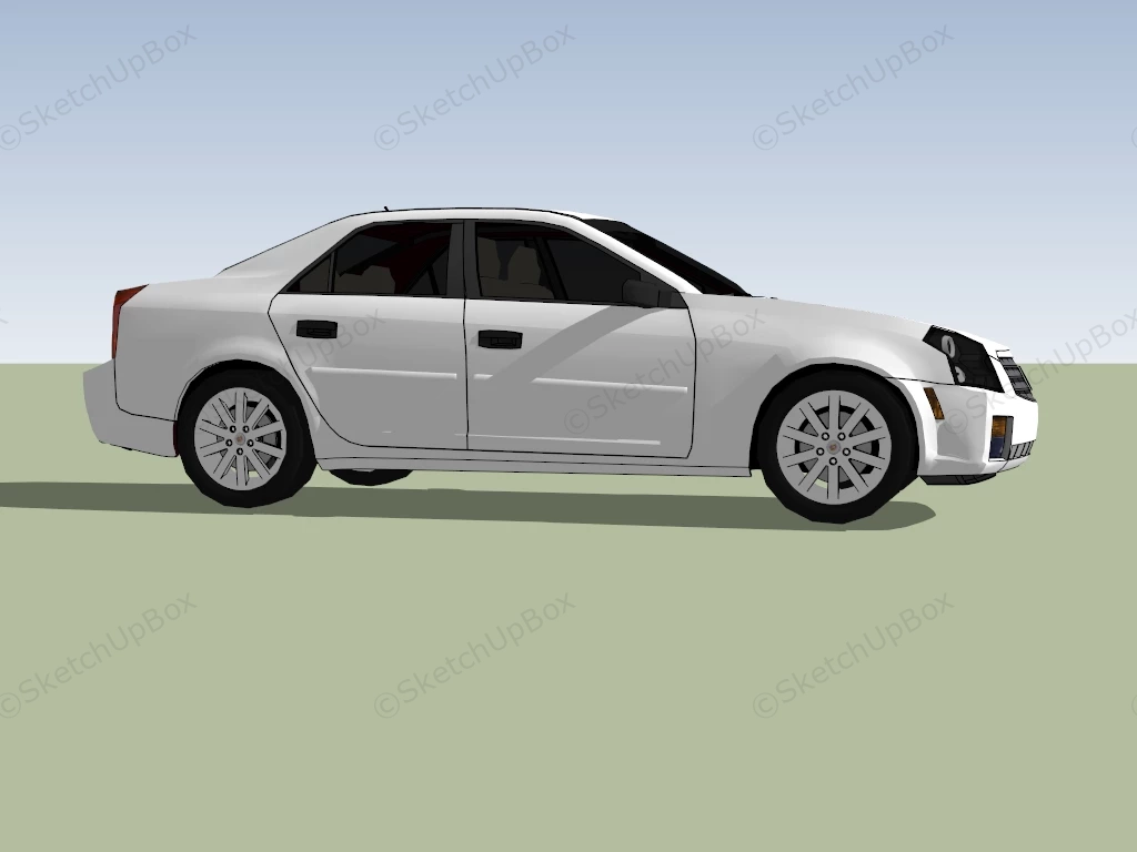 White Cadillac CTS sketchup model preview - SketchupBox