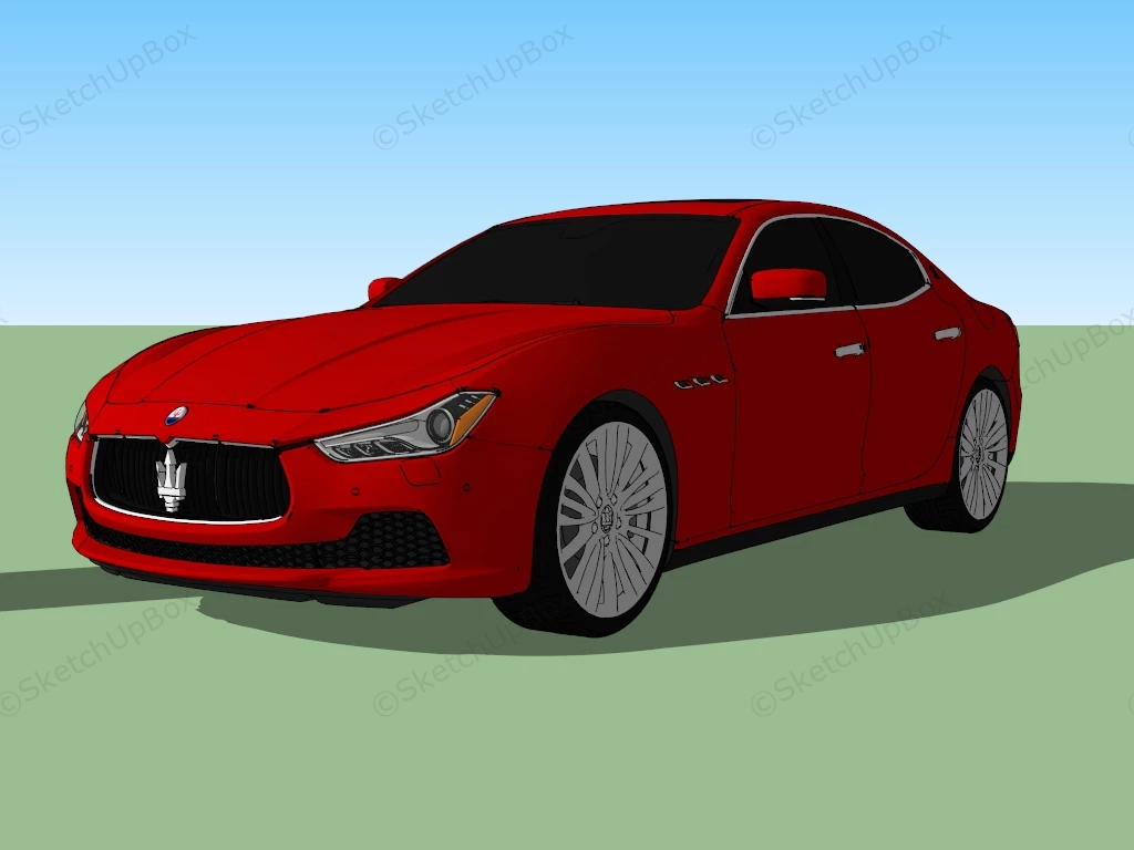 Maserati Ghibli sketchup model preview - SketchupBox