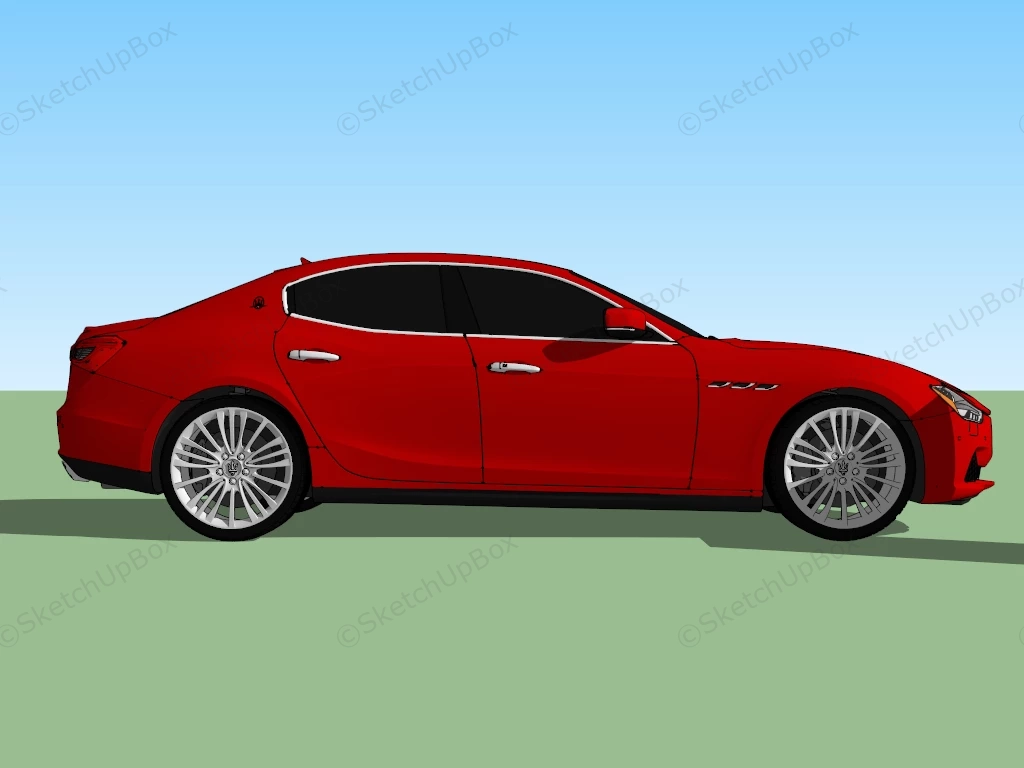 Maserati Ghibli sketchup model preview - SketchupBox