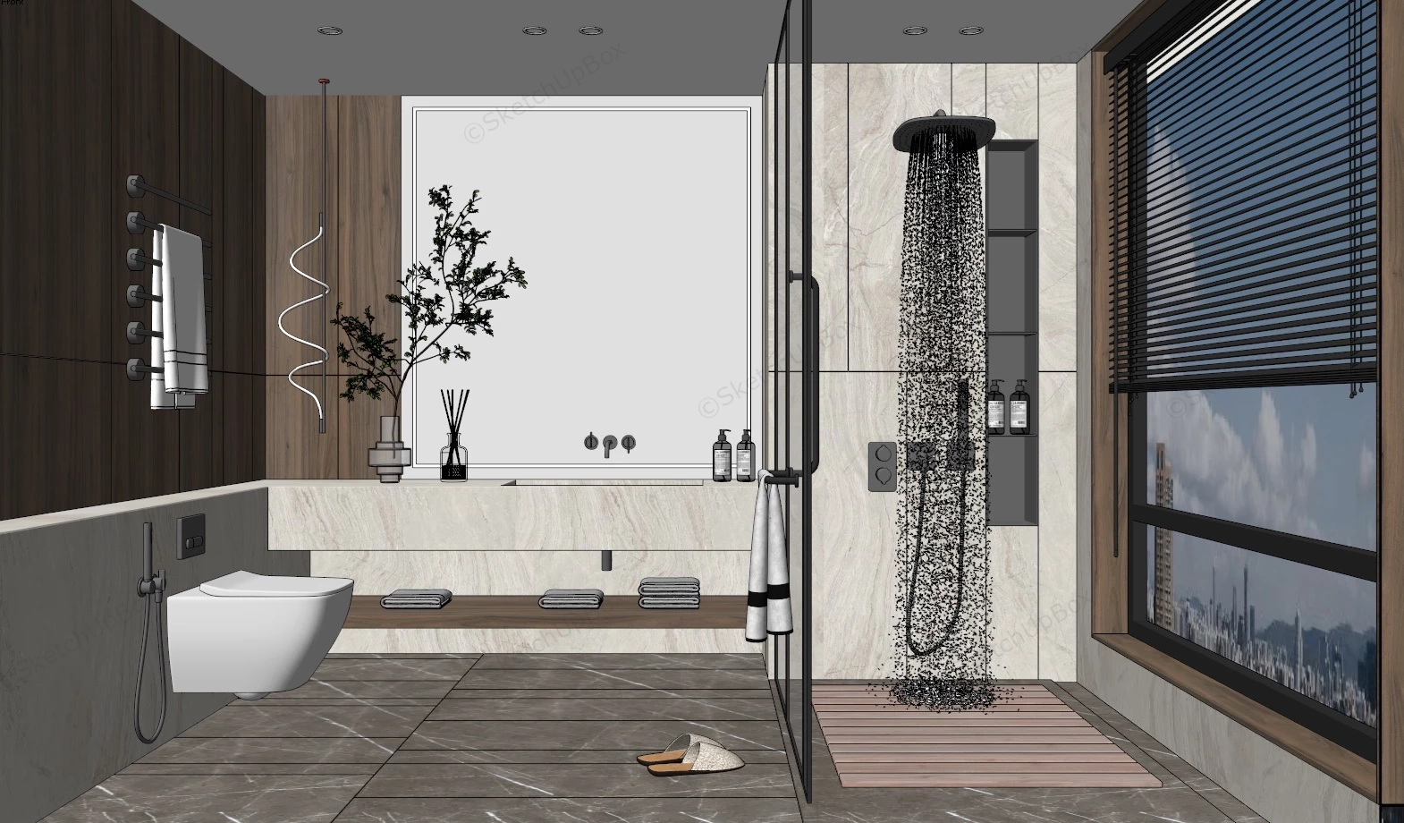 Contemporary Bathroom Ideas sketchup model preview - SketchupBox