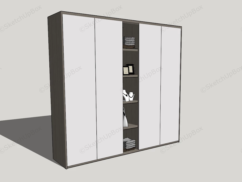 Modern Wardrobe With Shelves sketchup model preview - SketchupBox