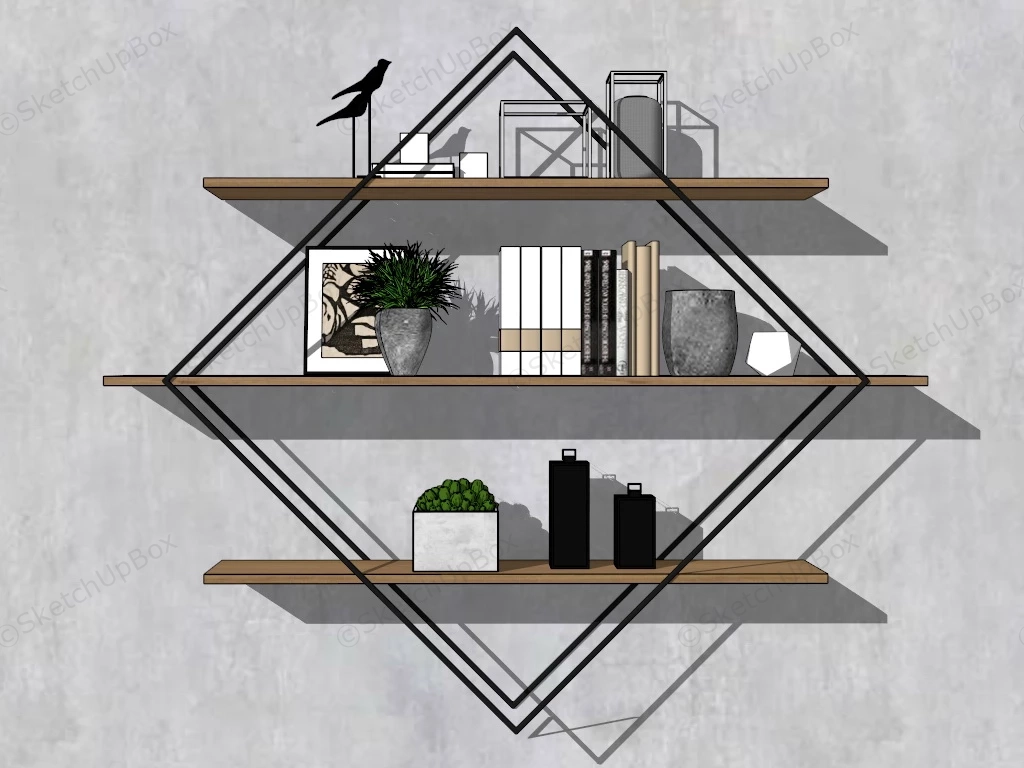 Wall Mount Bookshelf Ideas sketchup model preview - SketchupBox