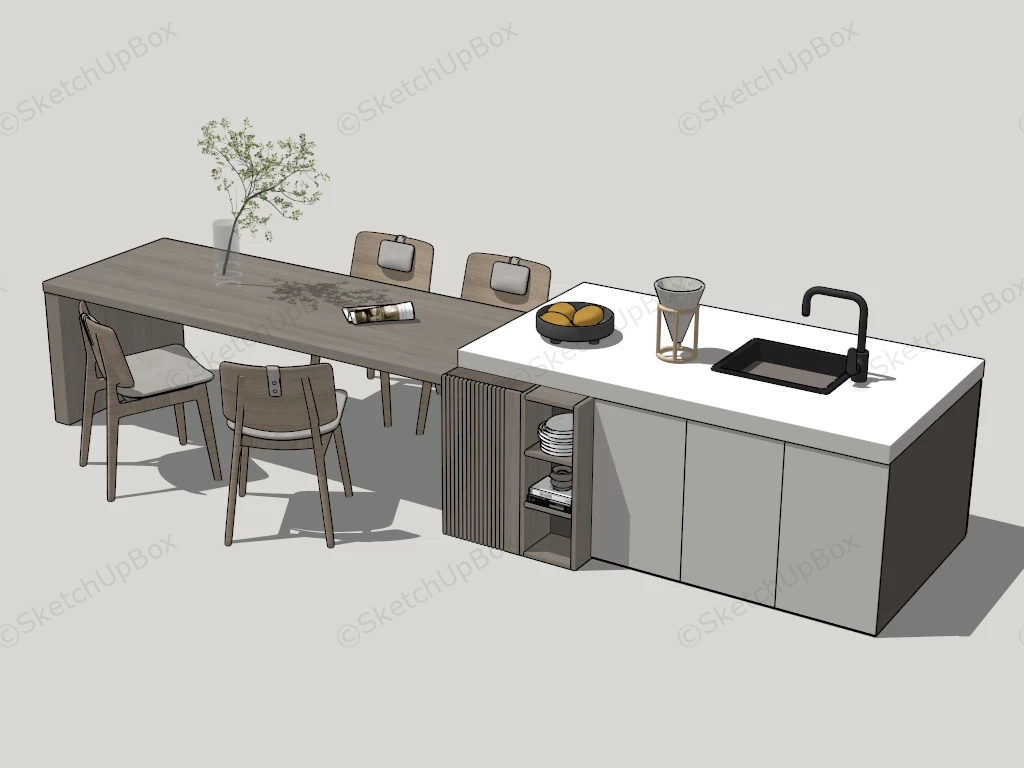 Kitchen Island Bar Ideas sketchup model preview - SketchupBox