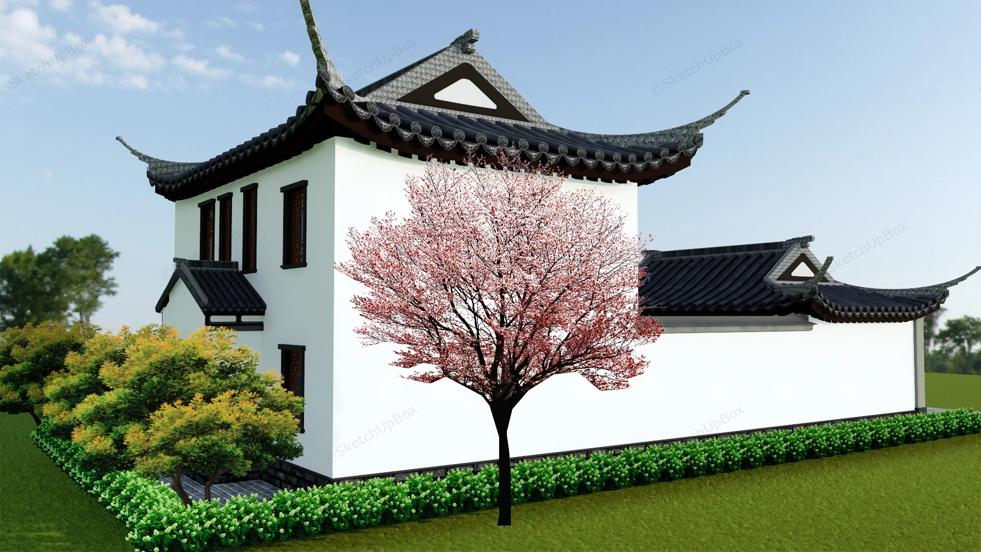 Ancient Chinese Courtyard House sketchup model preview - SketchupBox