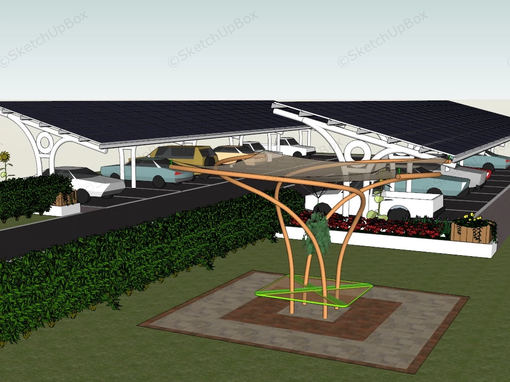 Car Parking Shed sketchup model preview - SketchupBox