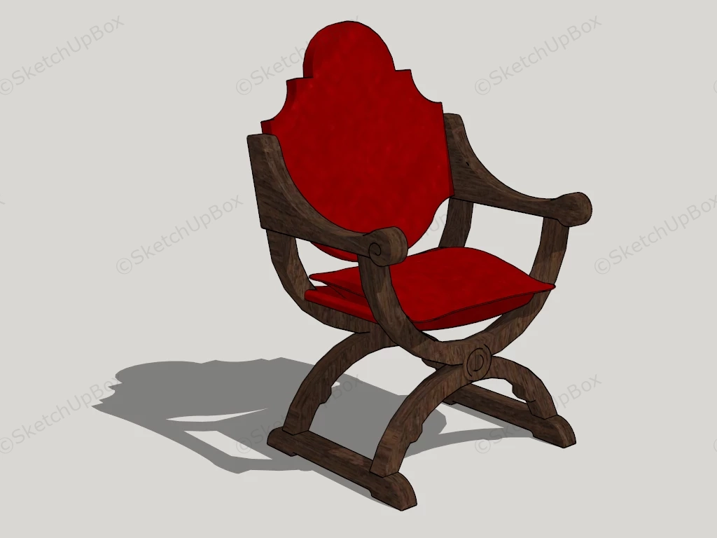 Antique Scissor Chair sketchup model preview - SketchupBox